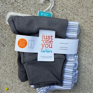 Carter's Gray and Striped Baby Pants - 2 Pack